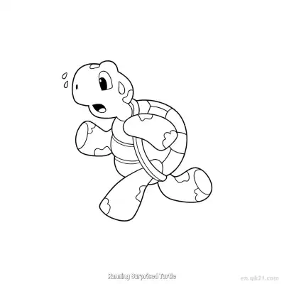 Free printable Running Surprised Turtle  Coloring Page - Free PDF Printable Sea Turtle Coloring Sheets coloring page