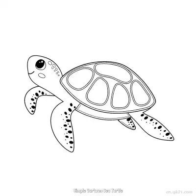 Free printable Simple Cartoon Sea Turtle  Coloring Page - Free PDF Printable Sea Turtle Coloring Sheets coloring page
