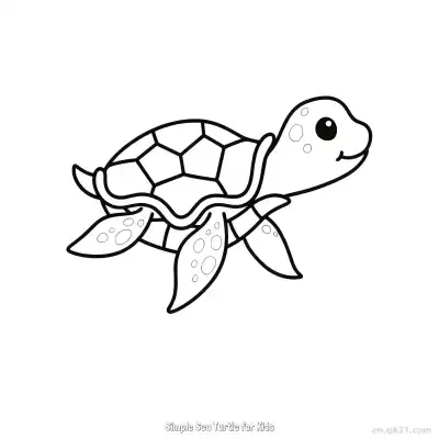 Free printable Simple Sea Turtle for Kids  Coloring Page - Free PDF Printable Sea Turtle Coloring Sheets coloring page