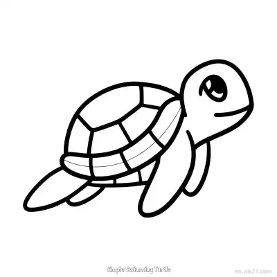 Free printable Simple Swimming Turtle  Coloring Page - Free PDF Printable Sea Turtle Coloring Sheets coloring page