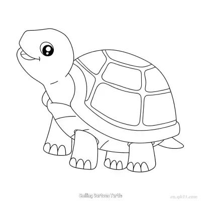 Free printable Smiling Cartoon Turtle  Coloring Page - Free PDF Printable Sea Turtle Coloring Sheets coloring page