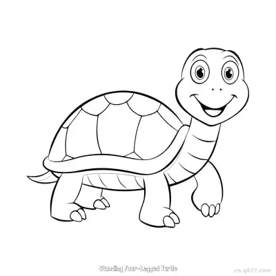 Free printable Standing Four-Legged Turtle  Coloring Page - Free PDF Printable Sea Turtle Coloring Sheets coloring page