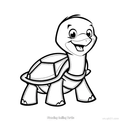 Free printable Standing Smiling Turtle  Coloring Page - Free PDF Printable Sea Turtle Coloring Sheets coloring page
