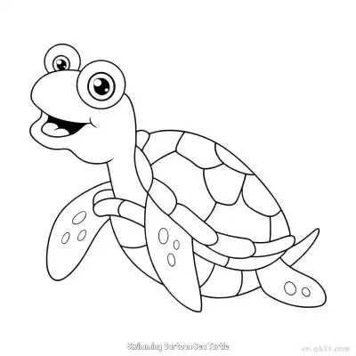 Free printable Swimming Cartoon Sea Turtle  Coloring Page - Free PDF Printable Sea Turtle Coloring Sheets coloring page