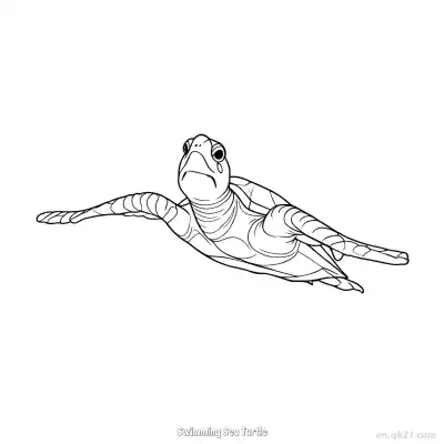 Free printable Swimming Sea Turtle  Coloring Page - Free PDF Printable Sea Turtle Coloring Sheets coloring page