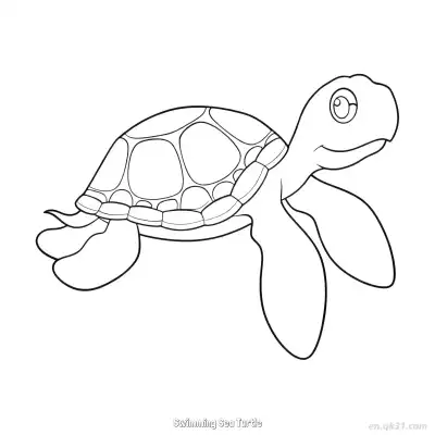 Free printable Swimming Sea Turtle 2 Coloring Page - Free PDF Printable Sea Turtle Coloring Sheets coloring page