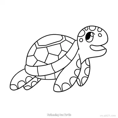 Free printable Swimming Sea Turtle 3 Coloring Page - Free PDF Printable Sea Turtle Coloring Sheets coloring page
