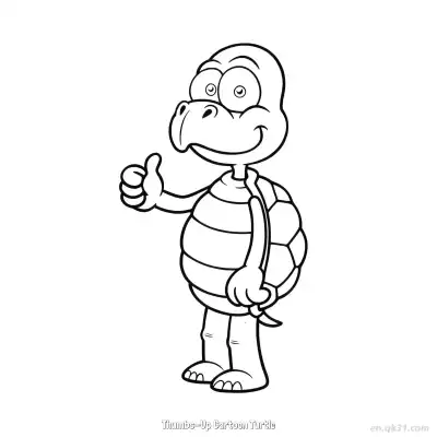 Free printable Thumbs-Up Cartoon Turtle  Coloring Page - Free PDF Printable Sea Turtle Coloring Sheets coloring page