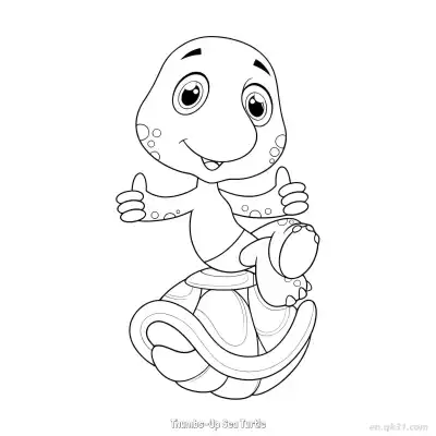 Free printable Thumbs-Up Sea Turtle  Coloring Page - Free PDF Printable Sea Turtle Coloring Sheets coloring page