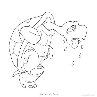 Free printable Tired Cartoon Turtle  Coloring Page - Free PDF Printable Sea Turtle Coloring Sheets coloring page