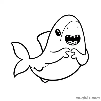 Free printable Chubby Baby Shark Coloring Page coloring page