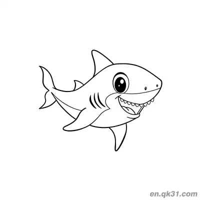 Free printable Cute Baby Shark Coloring Page coloring page