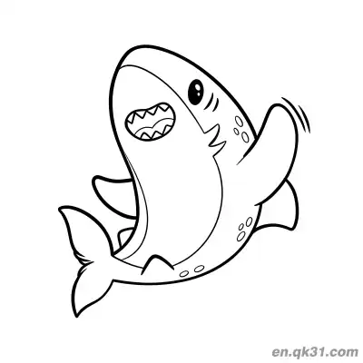 Free printable Excited Baby Shark Coloring Page coloring page