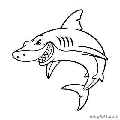Free printable Leaping Ferocious Shark Coloring Page coloring page