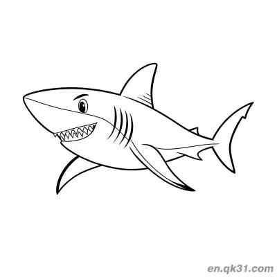 Free printable Realistic Great White Shark Coloring Page coloring page