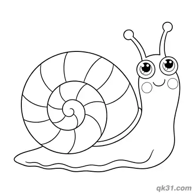 Big Eyed Snail with Sectioned Shell Coloring Page