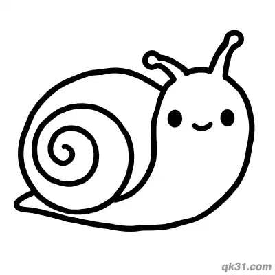 Bold Outline Block Style Snail Coloring Page