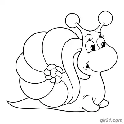 Elegant Snail with Flower Decorations Coloring Page