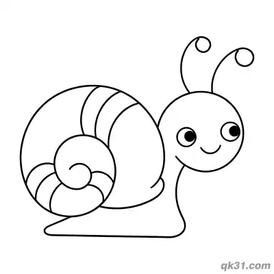 Gentle Snail with Layered Spiral Shell Coloring Page