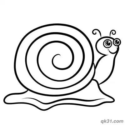 Large Spiral Shell Snail Crawling Coloring Page