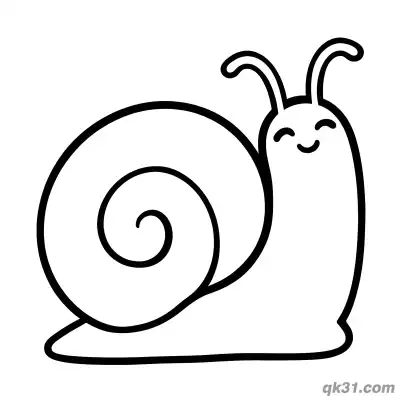 Free printable Minimalist Thick Line Simple Snail Coloring Page coloring page