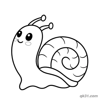 Free printable Simple Side View Snail with Single Eye Coloring Page coloring page
