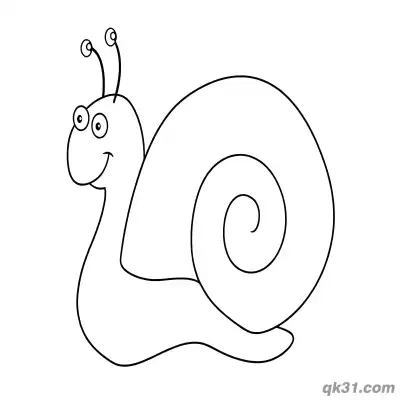 Free printable Slender Gentle Snail Side Profile Coloring Page coloring page