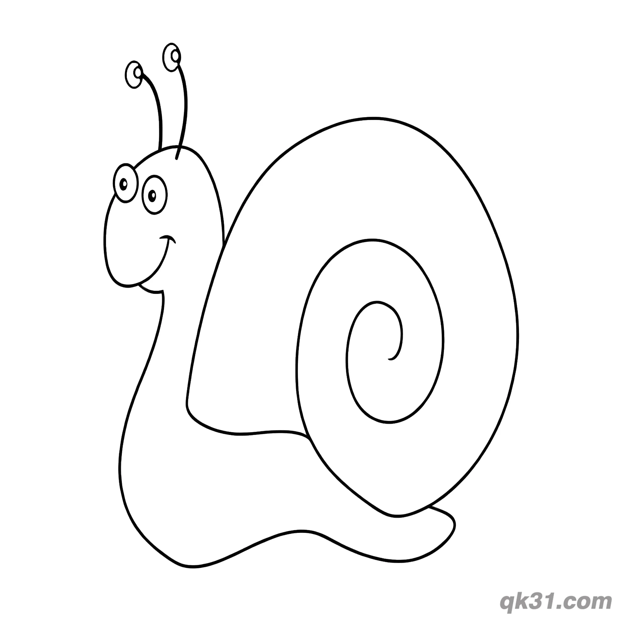 Slender Gentle Snail Side Profile Coloring Page – Free Printable Coloring Page for Kids and Adults
