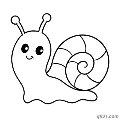 Free printable Soft Round Head Snail with Segmented Shell Coloring Page coloring page