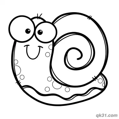 Free printable Spotted Cartoon Snail with Big Eyes Coloring Page coloring page