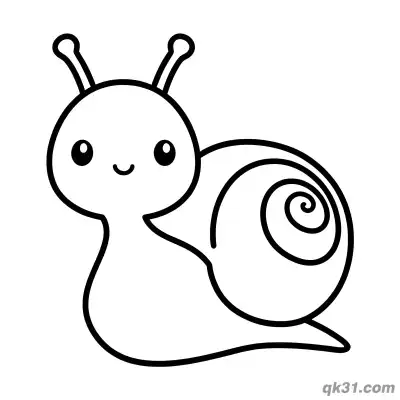 Free printable Toddler Friendly Round Head Snail Coloring Page coloring page