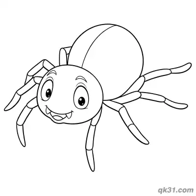 Cute Realistic Spider with Segmented Legs Coloring Page