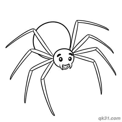 Gentle Realistic Spider with Small Fangs Coloring Page
