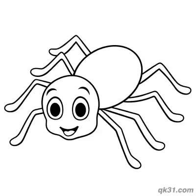 Free printable Smiling Oval Belly Spider Coloring Page coloring page