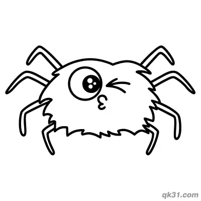 Free printable Winking Playful Spider Coloring Page coloring page