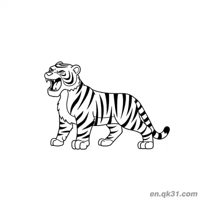 Free printable Cartoon Roaring Tiger Coloring Page coloring page