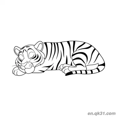 Free printable Cartoon Sleeping Tiger Coloring Page coloring page