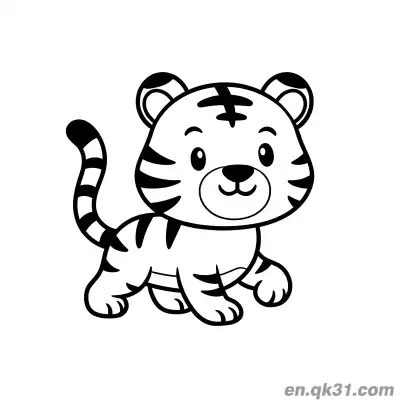 Free printable Chibi Crawling Tiger Cub Coloring Page coloring page