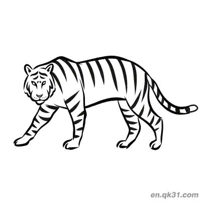 Free printable Ink Style Stalking Tiger Coloring Page coloring page