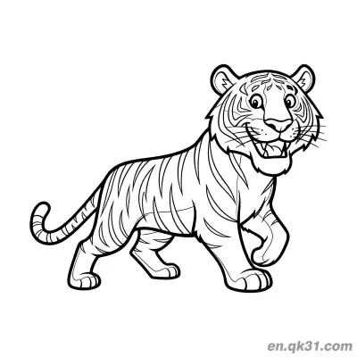 Free printable Realistic Style Running Tiger Coloring Page coloring page