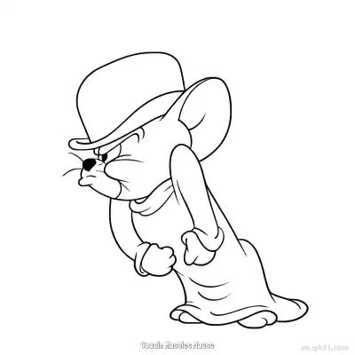 Free printable Cousin Muscles Mouse  Coloring Page - Free PDF Printable Tom and Jerry Coloring Sheets coloring page
