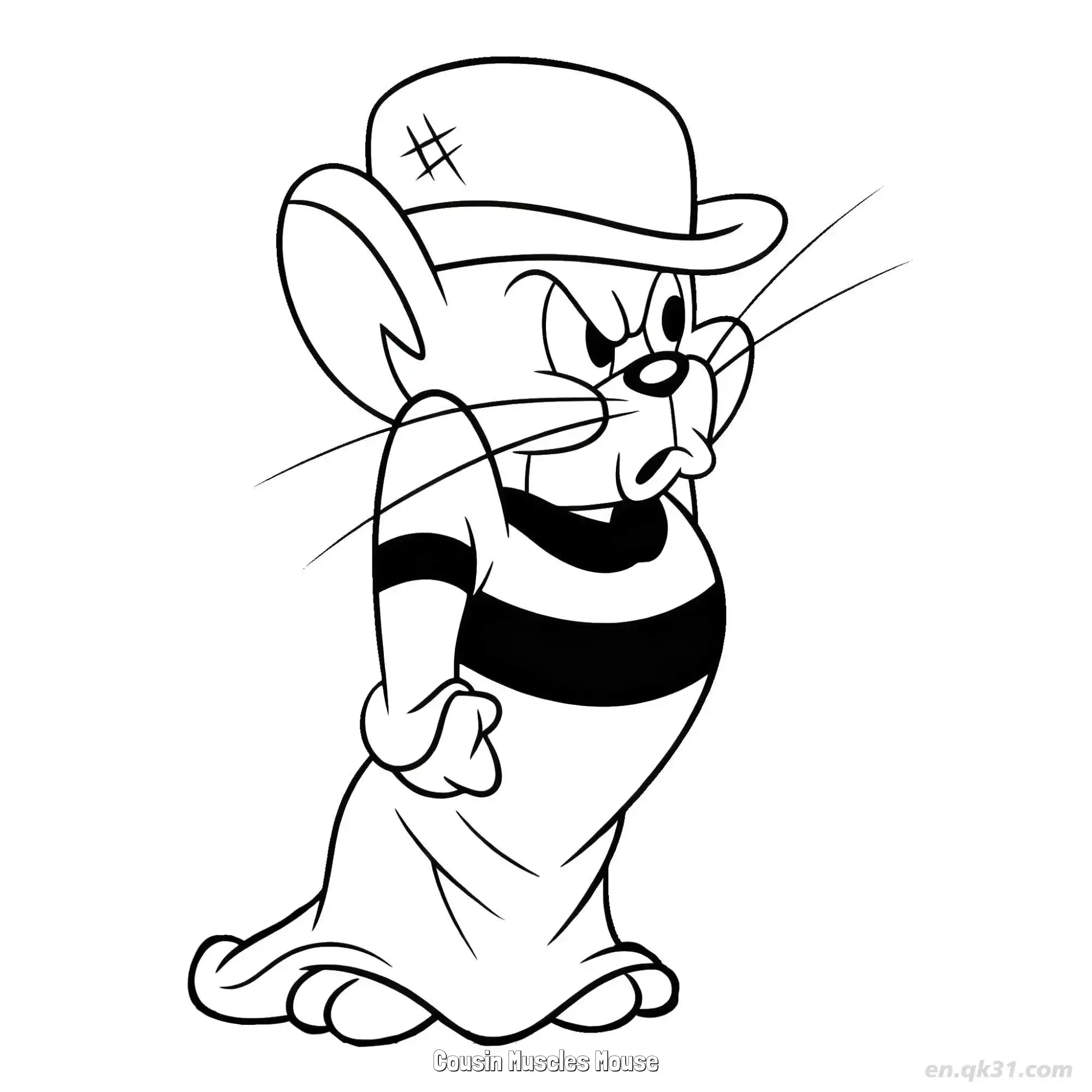 Cousin Muscles Mouse 2 Coloring Page - Free Printable Tom and Jerry PDF Coloring Sheets – Free Printable Coloring Page for Kids and Adults