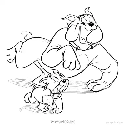 Free printable Droopy and Tyke Dog  Coloring Page - Free PDF Printable Tom and Jerry Coloring Sheets coloring page