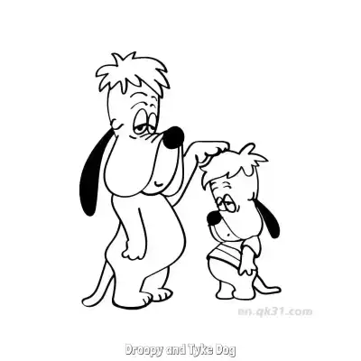 Free printable Droopy and Tyke Dog  Coloring Page - Free PDF Printable Tom and Jerry Coloring Sheets coloring page