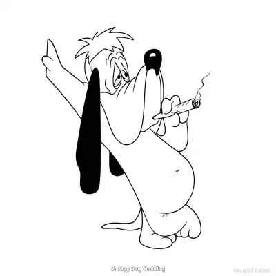 Free printable Droopy Dog Smoking  Coloring Page - Free PDF Printable Tom and Jerry Coloring Sheets coloring page