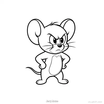 Free printable Jerry Mouse 3 Coloring Page - Free PDF Printable Tom and Jerry Coloring Sheets coloring page
