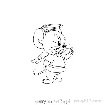 Free printable Jerry Mouse Angel  Coloring Page - Free PDF Printable Tom and Jerry Coloring Sheets coloring page