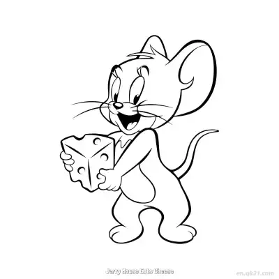 Free printable Jerry Mouse Eats Cheese  Coloring Page - Free PDF Printable Tom and Jerry Coloring Sheets coloring page