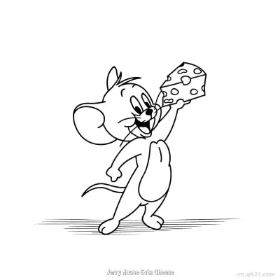 Free printable Jerry Mouse Eats Cheese 2 Coloring Page - Free PDF Printable Tom and Jerry Coloring Sheets coloring page