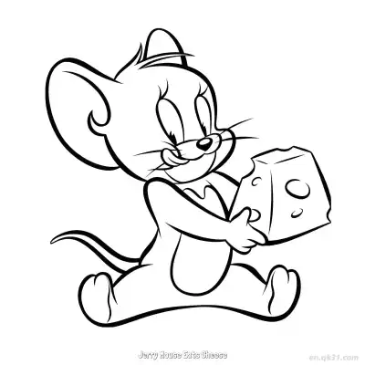 Free printable Jerry Mouse Eats Cheese 3 Coloring Page - Free PDF Printable Tom and Jerry Coloring Sheets coloring page